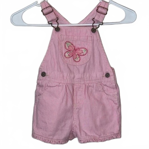 OshKosh B'gosh Other - Oshkosh pink striped 24 months overall shorts baby‎